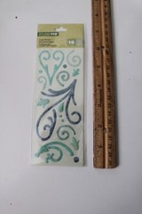 K&Company Studio112 16PC Blue Swirls Epoxy Stickers Scrapbooking Crafts Art