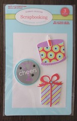 New scrapbook stickers BIRTHDAY cake present CHEERS cocktail brighly colored