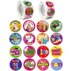Wrapables 1 Inch Reward, Birthday, Thank You Stickers (1000pcs)​
