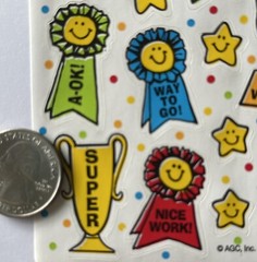 RIBBONS & TROPHY Stickers (26pcs)AGC•Children’s Reward •Nice Work•Sports•School•