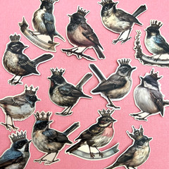 Bird with Crown Stickers Spring Junk Journal Collage Scrapbook *SEE DESCRIPTION*