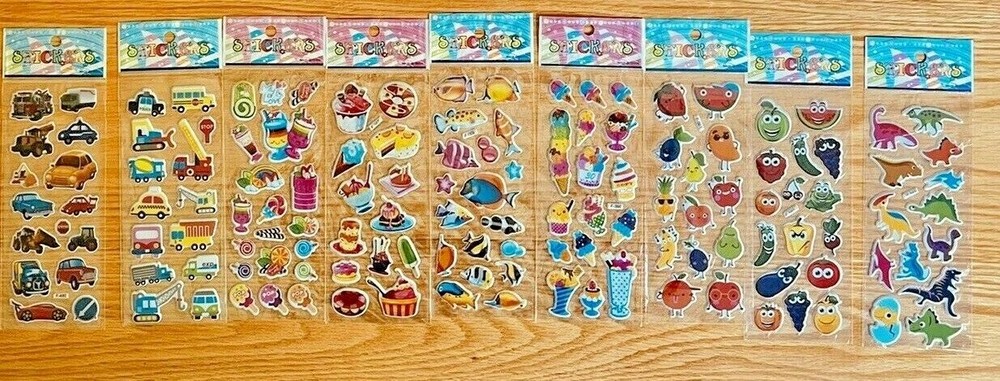 1PCS Children Cartoon Bubble Stickers 3D Motivational Stickers Toys