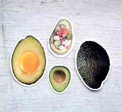 Food Vegetable Avocado Green Sticker Delicious Fruit Eggs Lot of 4 Pcs