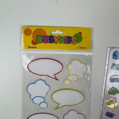 Vintage BusyKids Sticker Sheets Multicolor NWT Speech Bubbles Everyday Icons