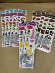 12 Lot Disney Scrapbook Sticker Sets – Little Mermaid, Cars Lightning McQueen