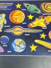 Scholastic Super Glow in the dark Space stickers sheet vintage 1985 Moon Comet