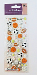 EK Success Sports Balls Scrapbook Stickers Baseball Soccer Tennis Golf Football