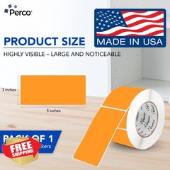 Perco 3×5 Inch Fluorescent Orange Labels 1 Roll