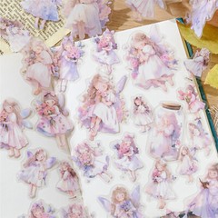 Fairy Tale Girls PET Matte Stickers Collage Journals Planner 40Pcs Scrapbooking