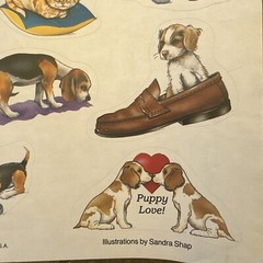 Vintage Scholastic Puppies Kittens Sticker Sheet
