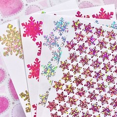 Holographic Sparkle Winter/Christmas Snowflake Stickers! ~ 0.3 to 2 inch