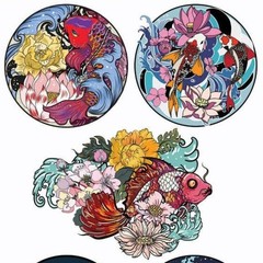Violette Stickers – Japanese Flowers – 2 Floral Art Sticker Sheets – Scrapbooks