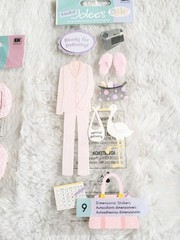 RARE Jolees Baby Girl Handprints Footprints Stork Special Delivery Stickers Cute
