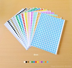 Assorted Sizes Colour Sticker Dots Adhesive Round Labels Circular Spot Scrapbook