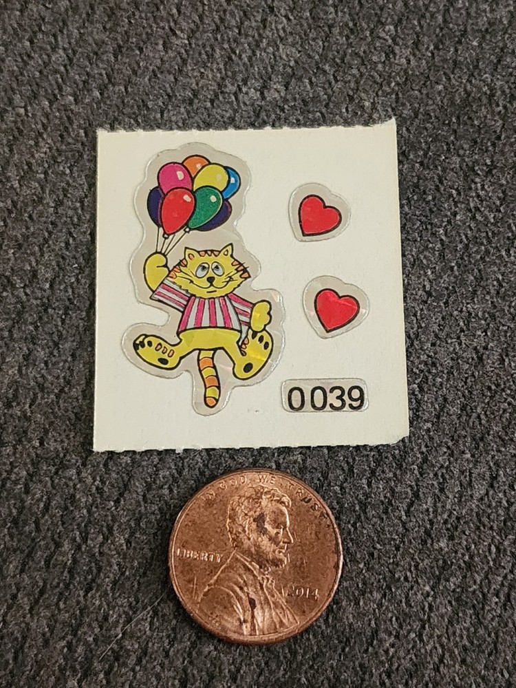 Vintage 80s Small Mini Cat Vending Prism, BJs Decal, Kodak Foil Sticker VTG MOD