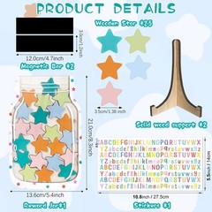 Magnetic Star Reward Jar for Kids Classroom Chore Chart, Home Rewards