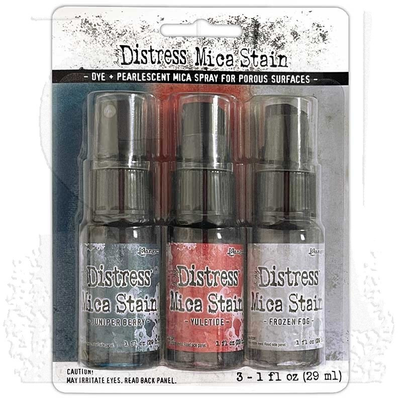 RANGER DISTRESS MICA STAIN -3 COLORS, JUNIPER BERRY, YULETIDE, FROZEN FOG