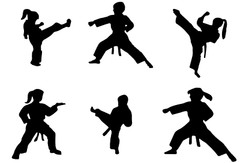 KID, CHILDREN, YOUNG ADULT, MARTIAL ARTS «KARATE KIDS!» SILHOUETTE DIE CUT/ CUTS