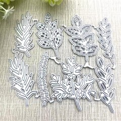 Versatile 8Pcs Leaf Cutting Dies in Carbon Steel for DIY Scrapbooking Creations
