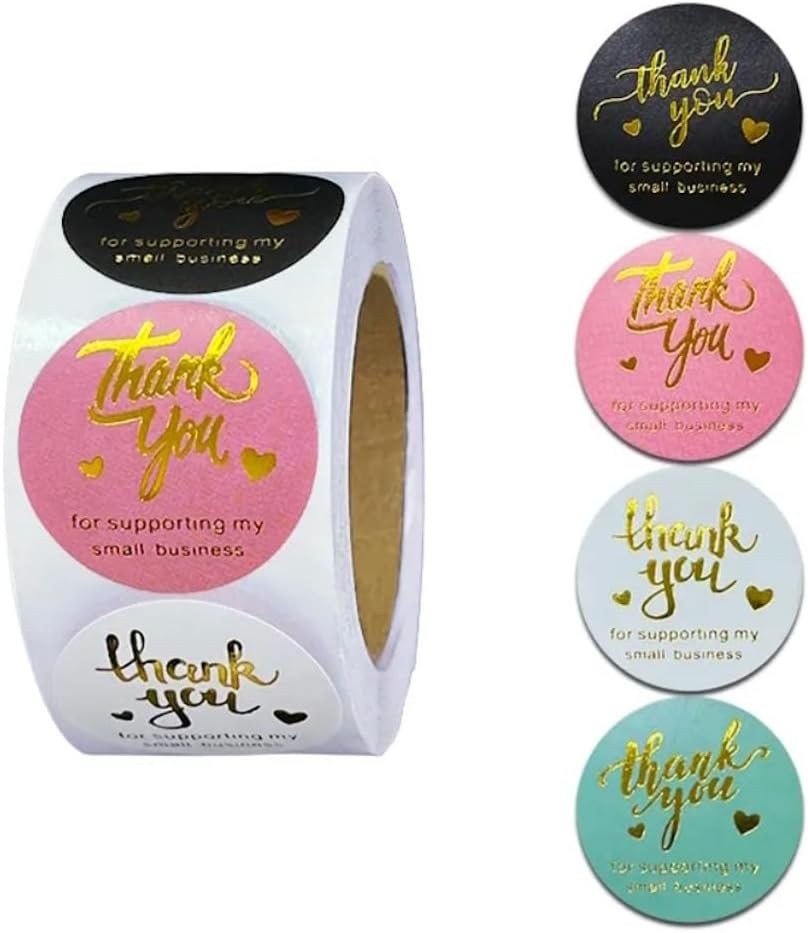 500pcs 1.5 inch Thank You Stickers, Thank You for Supporting My Small Business W