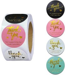 500pcs 1.5 inch Thank You Stickers, Thank You for Supporting My Small Business W