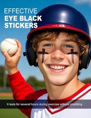48 Pairs Eye Black Stickers, Sports Face Eyeblack Sticker for Baseball Footba…