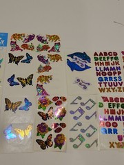 Sheet Hambly Lot Strips Prismatic Glitter Birds Stars Fish NOS & LOOSE