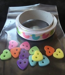 Duck Ribbon Heart Buttons pastel baby announcements Scrapbook boy girl ducks