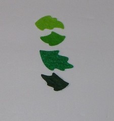 Green miniature leaves Felt Fabric die cut leaf 100