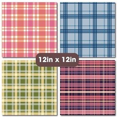 Plaid Tartan Flannel 12×12 Scrapbook Paper Pad 36 Sheets Double Sided Cardstock