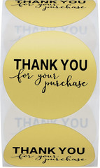 Gold Foil Thank You for Your Purchase Stickers 1.5″ round 500 Labels per Roll (G