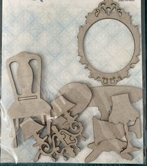 Lot of (2) Blue Fern Studios, Chipboard Accents-mirror, table, chair, lights, +