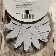 Marcella By K & Co Dimensional Floral Accents Scrapbook Craft Glitter 18 Pieces