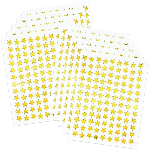 0.3″ Diameter Star Stickers – 1080 Pcs, 10 Sheets – Reward 1080 Pieces Gold