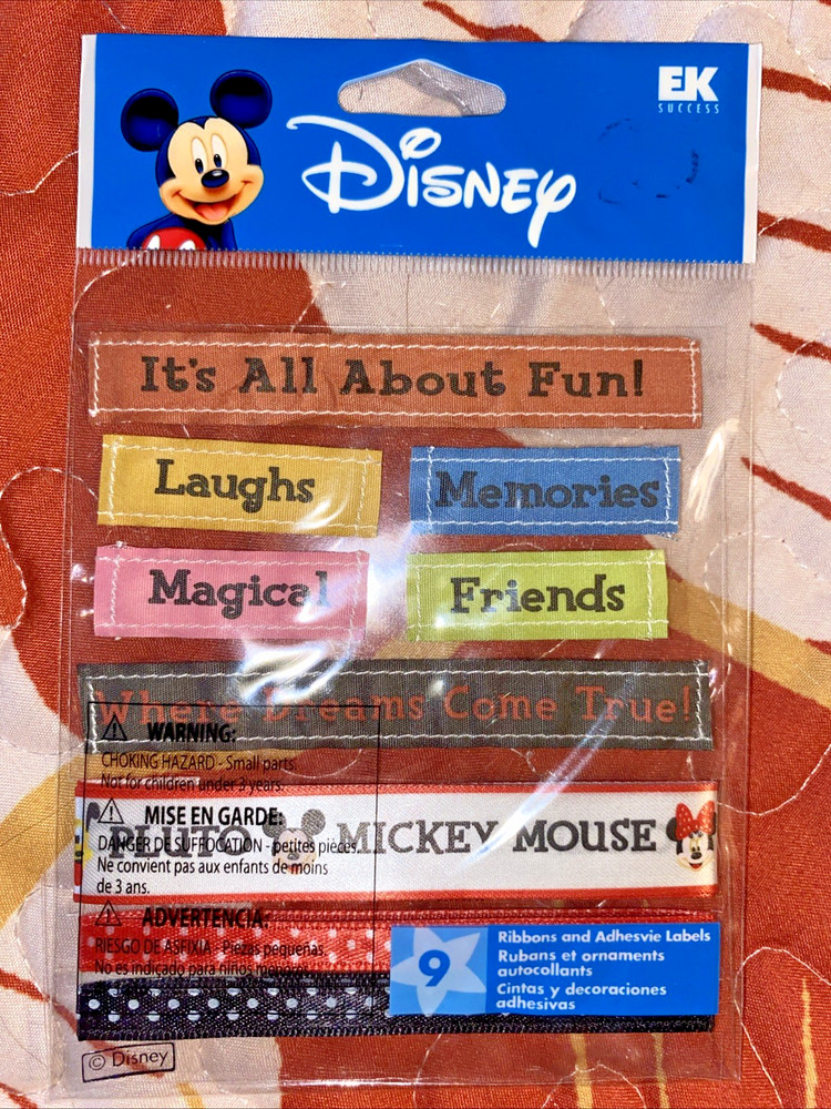 DISNEY MICKEY MOUSE RIBBON STICKERS EK Success Disneyland World Cruise scrapbook