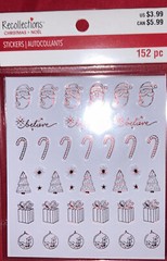 10 Recollections Red/Gold Christmas Sticker Sheet Packs