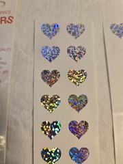 Vintage 1993 Mrs. Grossman’s Stickers PRISMATIC HEARTS Reflective Shiny