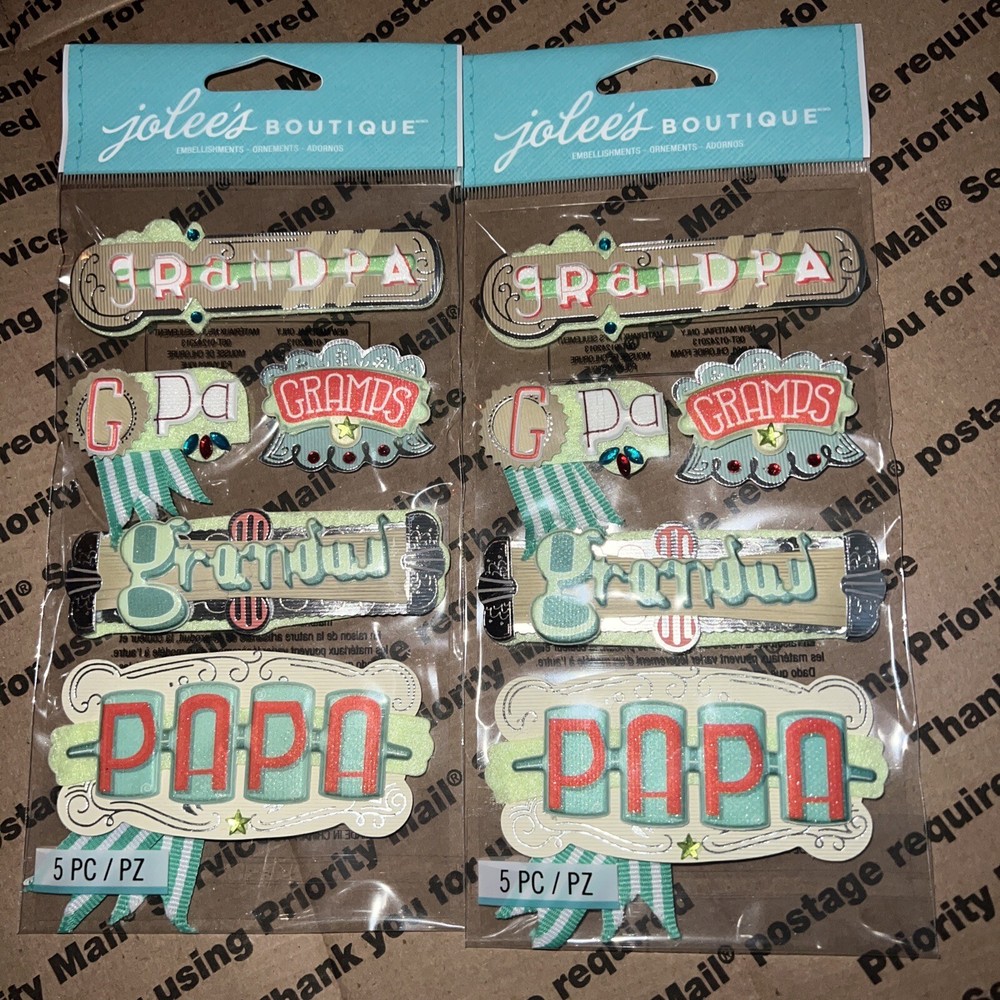 Grandpa Gpa Gramps Grandad Papa Jolee’s 3D Stickers. Lot of 2 Brand New