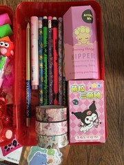 Red Ultimate Mega Scholastic Book Fair Pencil Case Stickers Erasers 1990s 2000 1