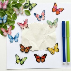 50 Pcs Butterflies for Crafts, Butterfly Stickers 2.0 to 2.5 inches, Multi