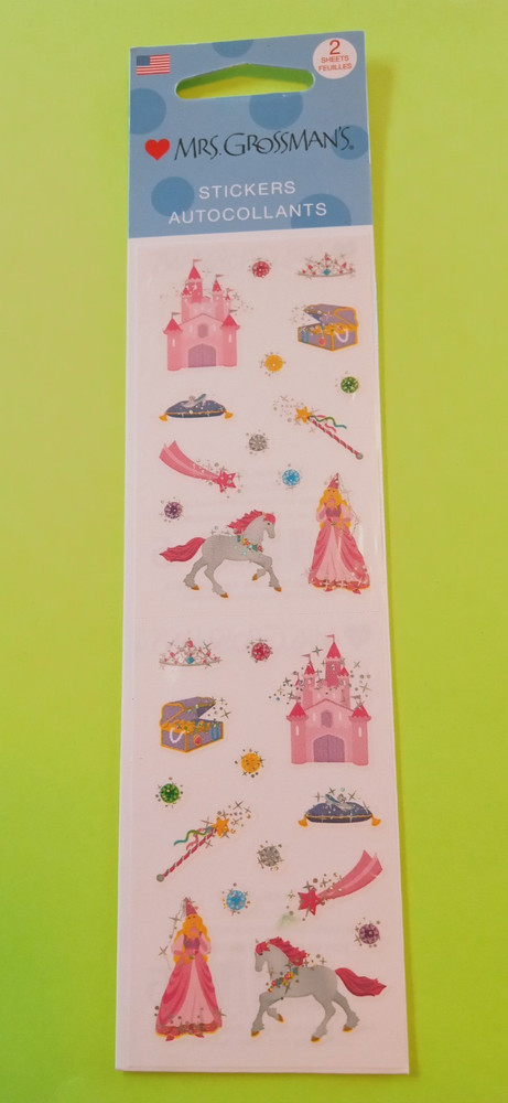 Mrs. Grossman’s princess unicorn castle sticker strip package (2 strips)