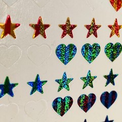 Vtg Stickopotamus Stickers Reward Glitter Foil Stars Heart Binder Journal School
