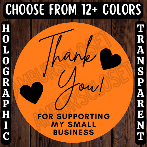 40 SMALL BUSINESS STICKERS 2″ ROUND LABELS SEALS SCRATCH RESISTANT THANK YOU