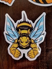 STICKERS x 5 Honey Bee Icons Apiculture Beehive Cartoon Large Sticker BEE9