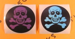 Skulls Neon Green Yellow Pink Blue Orange Purple Halloween Stickers Lot