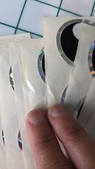 Vintage Stickers Yin Yang Symbol Prism Red Purple Silver POGS Slammers Lot Of 9