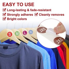 1Roll Clothing S Size Stickers 1″ Round Coded Self-Adhesive Labels Light Red