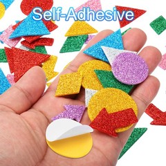 Foam Stickers 4Pack 120Pc EVA Adhesive Glitters Foam Shape Sticker Geometric