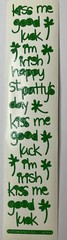 GREEN KISS ME GOOD LUCK Sticker(28pc)2”x9”Clover •St.Patrick’s Day•Irish•Holiday