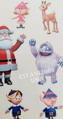 VINTAGE STICKERS RUDOLPH THE RED NOSED REINDEER SANTA ELF YETI RARE PAPER HOUSE.